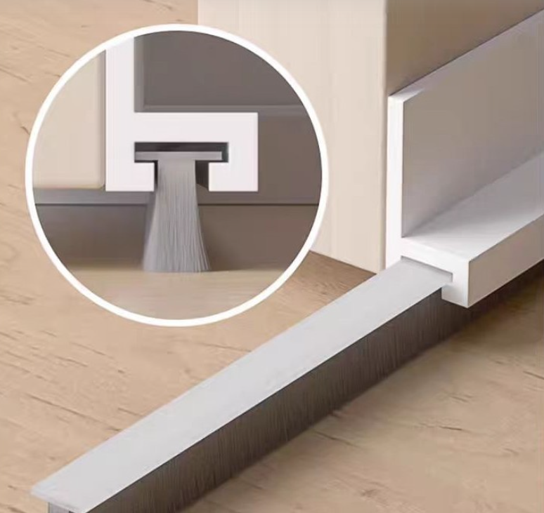 PVC+brush door bottom sealing strip