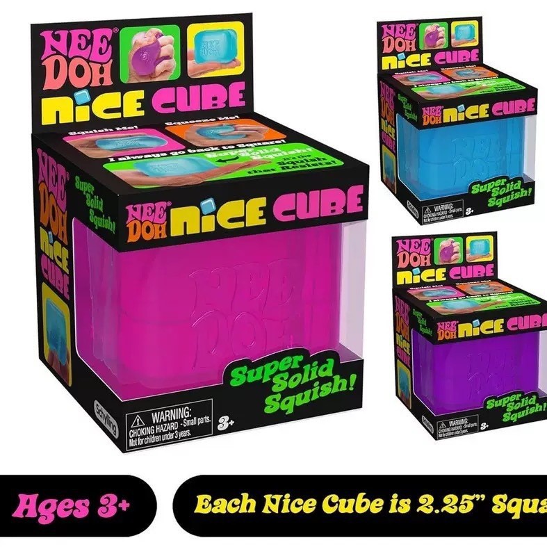NeeDoh Nice Cube -Sensory Squeeze Toy with Super Solid Squish