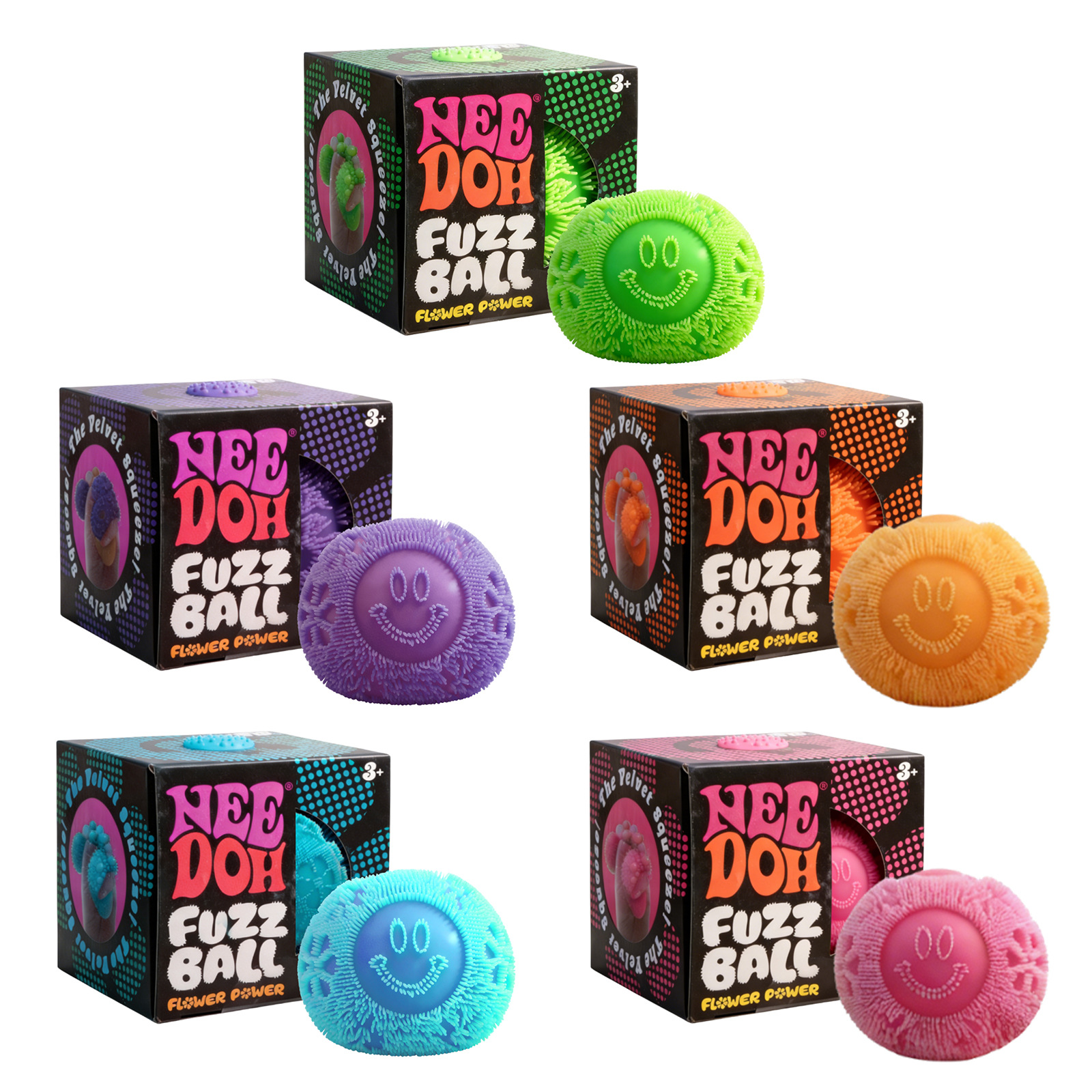 Nee Doh Fuzz Ball Flower Power Novelty Fidget Toy